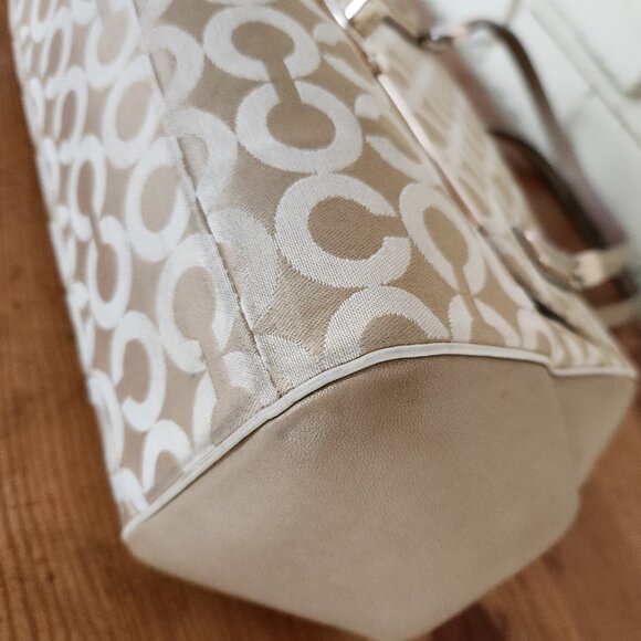 Coach Madeline East West Op Art Sateen Satchel Handbag Purse